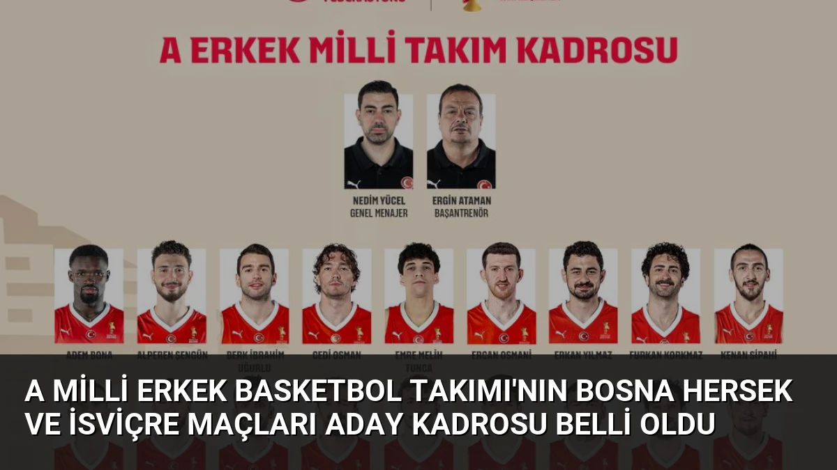A Milli Erkek Basketbol Takımı’nın Bosna Hersek ve İsviçre Maçları Aday Kadrosu Belli Oldu