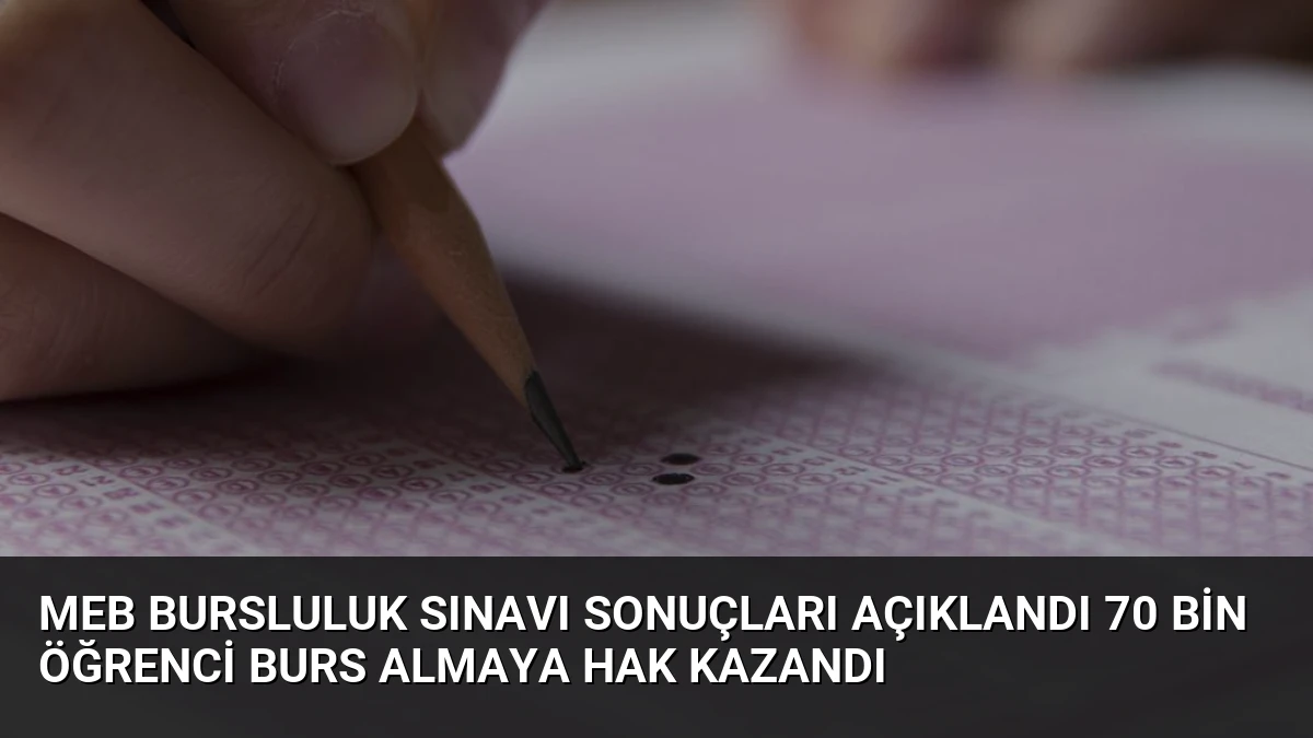 MEB Bursluluk Sınavı Sonuçları Açıklandı 70 Bin Öğrenci Burs Almaya Hak Kazandı